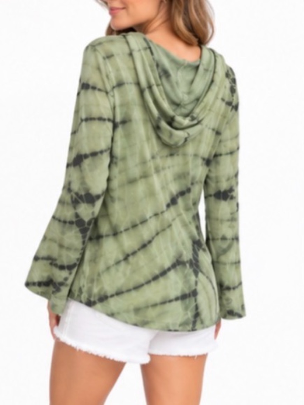 Balance Collection by Marika Olive Tie-Dye Hooded Long Sleeve Top